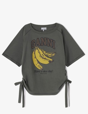 Camiseta Ganni platano gris